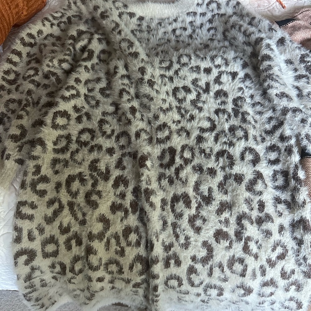 Maurices Gray Leopard Print Cardigan